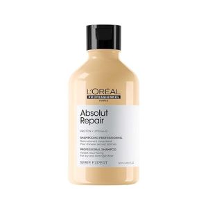 l'oréal professionnel serie expert absolut repair shampoo | for dry and damaged hair| provides deep conditioning & strength | with gold quinoa & wheat protein