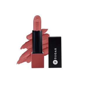 sugar cosmetics glide peptide serum lipstick with hyaluronic acid & vitamin e | velvet matte finish | long lasting & pigmented | 1 swipe full coverage | 4.2gm 02 positano peach